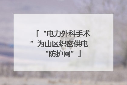 “电力外科手术”为山区织密供电“防护网”