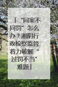 “同案不同罚”怎么办？湘阴行政检察监督着力破解“过罚不当”难题