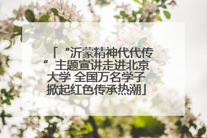 “沂蒙精神代代传”主题宣讲走进北京大学 全国万名学子掀起红色传承热潮