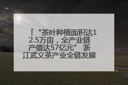 “茶叶种植面积达12.5万亩，全产业链产值达57亿元” 浙江武义茶产业全链发展“加速度”