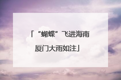 “蝴蝶”飞进海南 厦门大雨如注