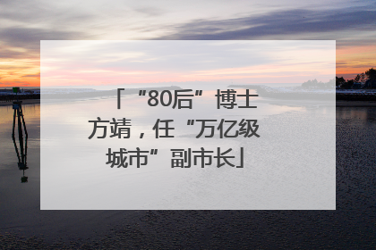“80后”博士方靖，任“万亿级城市”副市长