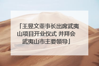 王昱文董事长出席武夷山项目开业仪式 并拜会武夷山市主要领导
