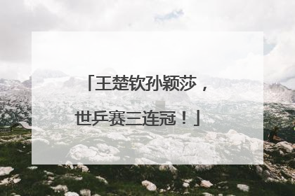 王楚钦孙颖莎，世乒赛三连冠！