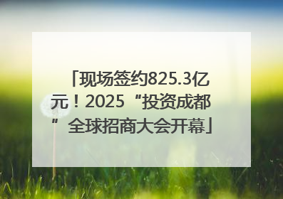 现场签约825.3亿元！2025“投资成都”全球招商大会开幕