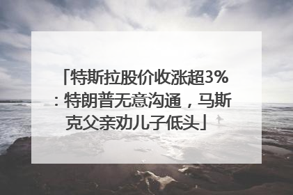 特斯拉股价收涨超3%：特朗普无意沟通，马斯克父亲劝儿子低头