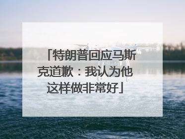 特朗普回应马斯克道歉：我认为他这样做非常好
