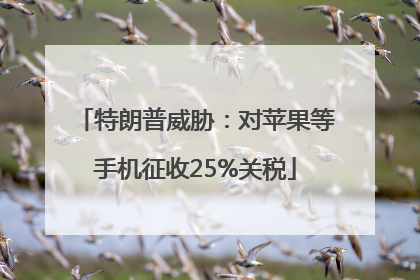 特朗普威胁：对苹果等手机征收25%关税