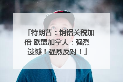 特朗普：钢铝关税加倍 欧盟加拿大：强烈遗憾！强烈反对！