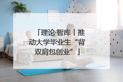 理论·智库丨推动大学毕业生“背双肩包创业”