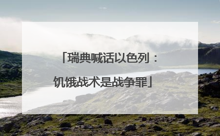 瑞典喊话以色列：饥饿战术是战争罪
