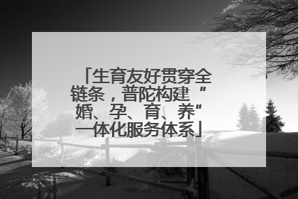 生育友好贯穿全链条，普陀构建“婚、孕、育、养”一体化服务体系
