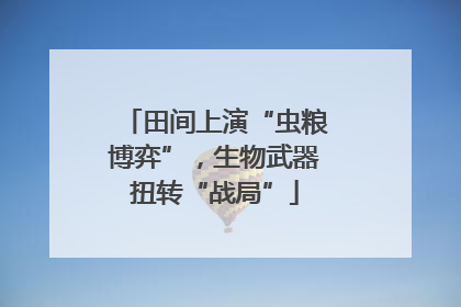 田间上演“虫粮博弈”，生物武器扭转“战局”