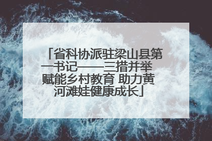 省科协派驻梁山县第一书记——三措并举 赋能乡村教育 助力黄河滩娃健康成长