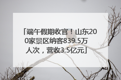 端午假期收官！山东200家景区纳客839.5万人次，营收3.5亿元