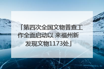 第四次全国文物普查工作全面启动以 来福州新发现文物1173处