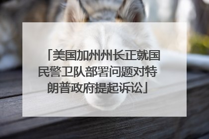 美国加州州长正就国民警卫队部署问题对特朗普政府提起诉讼
