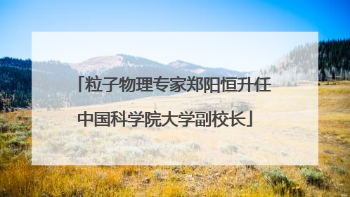 粒子物理专家郑阳恒升任中国科学院大学副校长