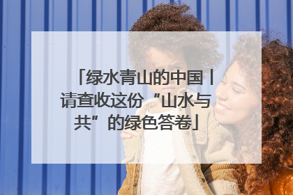 绿水青山的中国丨请查收这份“山水与共”的绿色答卷