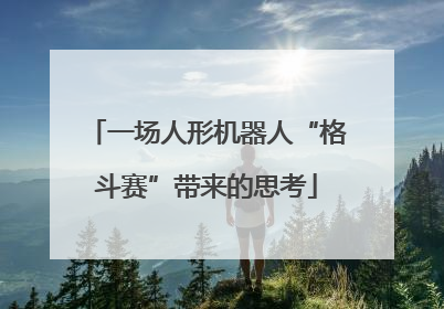 一场人形机器人“格斗赛”带来的思考