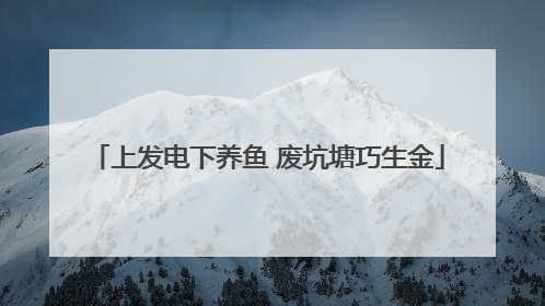 上发电下养鱼 废坑塘巧生金
