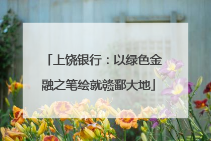 上饶银行：以绿色金融之笔绘就赣鄱大地