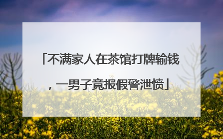 不满家人在茶馆打牌输钱，一男子竟报假警泄愤