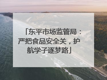 东平市场监管局：严把食品安全关，护航学子逐梦路