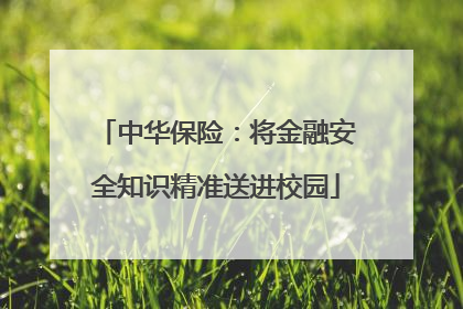 中华保险：将金融安全知识精准送进校园