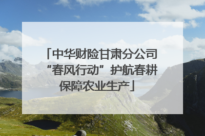 中华财险甘肃分公司“春风行动”护航春耕 保障农业生产