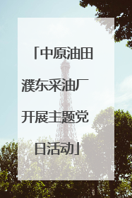 中原油田濮东采油厂开展主题党日活动