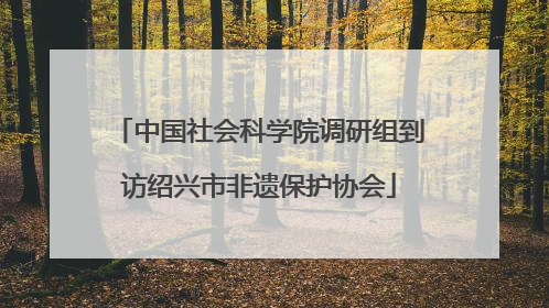 中国社会科学院调研组到访绍兴市非遗保护协会