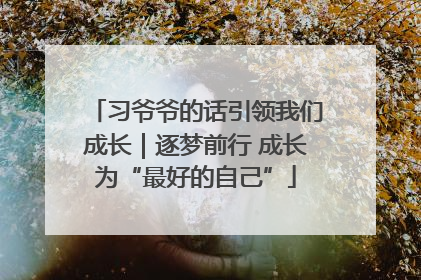习爷爷的话引领我们成长｜逐梦前行 成长为“最好的自己”