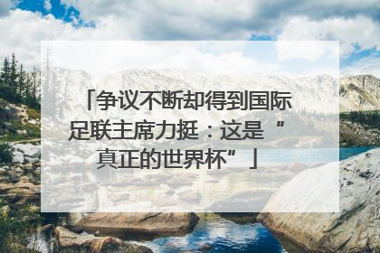 争议不断却得到国际足联主席力挺：这是“真正的世界杯”
