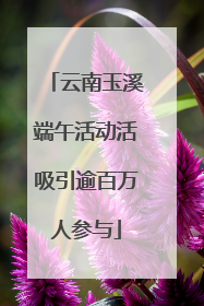 云南玉溪端午活动活吸引逾百万人参与