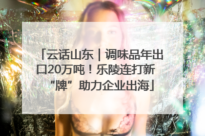 云话山东｜调味品年出口20万吨！乐陵连打新“牌”助力企业出海
