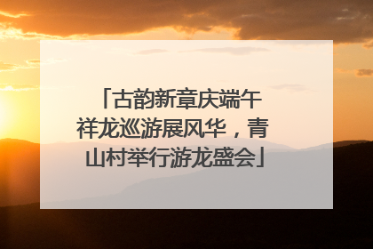 古韵新章庆端午 祥龙巡游展风华，青山村举行游龙盛会
