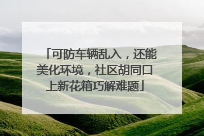 可防车辆乱入，还能美化环境，社区胡同口上新花箱巧解难题