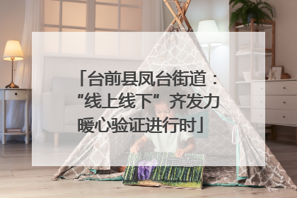 台前县凤台街道：“线上线下”齐发力 暖心验证进行时