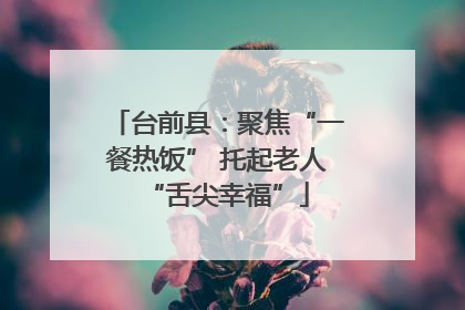 台前县：聚焦“一餐热饭” 托起老人“舌尖幸福”