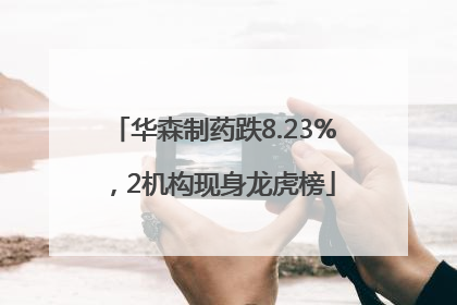 华森制药跌8.23%，2机构现身龙虎榜