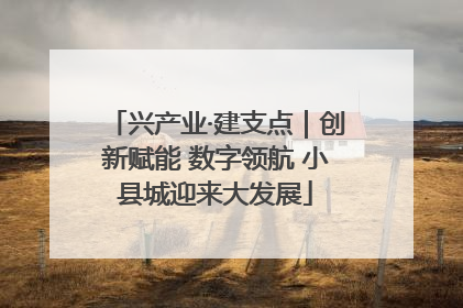 兴产业·建支点｜创新赋能 数字领航 小县城迎来大发展