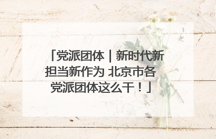 党派团体｜新时代新担当新作为 北京市各党派团体这么干！