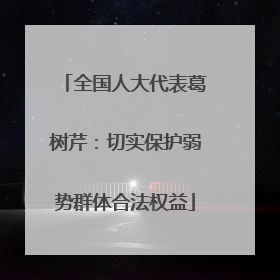 全国人大代表葛树芹：切实保护弱势群体合法权益