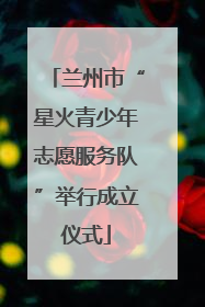 兰州市“星火青少年志愿服务队”举行成立仪式