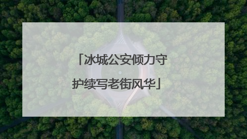 冰城公安倾力守护续写老街风华