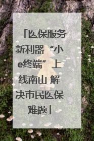 医保服务新利器“小e终端”上线南山 解决市民医保难题