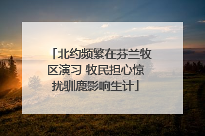 北约频繁在芬兰牧区演习 牧民担心惊扰驯鹿影响生计