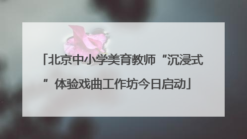 北京中小学美育教师“沉浸式”体验戏曲工作坊今日启动