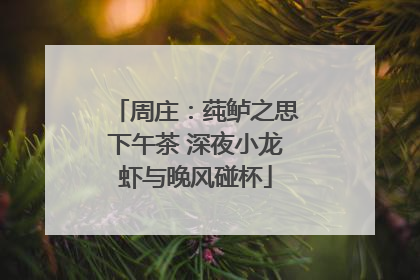 周庄：莼鲈之思下午茶 深夜小龙虾与晚风碰杯